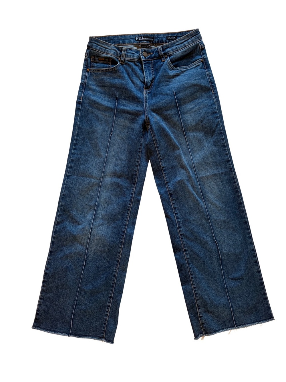 Designer Dark Blue Wide-Leg Jeans